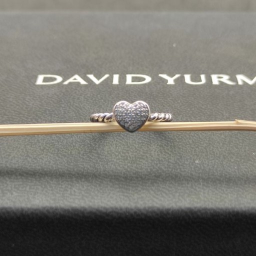 David Yurman Kabel Collectibles Herz-Stack Ring-Sterling Silber mit Diamanten 6.2 mm