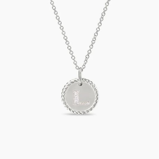 David Yurman Initial Charme Sterling Silber mit Diamant L