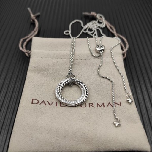 David Yurman Damen Crossover Halskette Sterling-Silber mit Diamanten 26mm