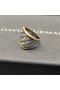 David Yurman Geformt Kabel Saddle Ring-Sterling Silber mit 18K Gelb Gold 21mm