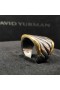 David Yurman Geformt Kabel Saddle Ring-Sterling Silber mit 18K Gelb Gold 21mm