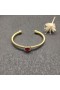 David Yurman Damen Kabel Manschette Armband 18K Gelb Gold Rot Diamant-4mm