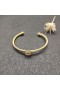 David Yurman Damen Kabel Manschette Armband 18K Gelbgold Mit Weißen Diamanten, 4 mm
