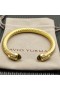 David Yurman Women ' s Classic Kabel Manschette Armband 18K Gelb Gold mit Braunen Diamanten 7mm