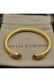 David Yurman Women ' s Classic Kabel Manschette Armband 18K Gelbgold mit Champagner Diamanten 5mm