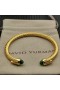David Yurman Women ' s Classic Kabel Manschette Armband 18K Gelb Gold mit Dark Green Diamonds 5mm