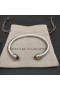 David Yurman Women ' s Classic Kabel Manschette Armband Sterling Silber mit 14K Gelb Gold und Champagner Diamanten 5mm
