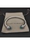 David Yurman Women ' s Classic Kabel Manschette Armband Sterling Silber mit Blauen Topas und Diamanten 7mm