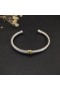 David Yurman Women ' s Classic Cable Station Manschette Armband Sterling Silber mit 18K Gelb Gold und Blauen Diamanten 4mm