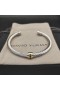 David Yurman Women ' s Classic Cable Station Manschette Armband Sterling Silber mit 18K Gelb Gold und Blauen Diamanten 4mm