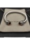 David Yurman Women ' s Classic Cablespira Manschette Armband Sterling Silber mit Champagner Diamanten 7mm