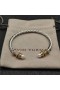 David Yurman Women ' s Helena Manschette Armband Sterling Silber Mit 18K Gelb Gold Mit Perlen und Diamanten 4mm