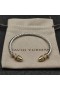 David Yurman Women ' s Petite Helena Klassischen Kabel Manschette Armband Sterling Silber mit 18K Gelb Gold Gold Kuppeln und Diamanten 4mm