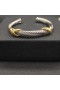 David Yurman Women ' s Petite Helena Classic Cable Station Manschette Armband Sterling Silber mit 14K Yellow 7mm
