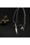 David Yurman Men ' s Wellen Dolch Amulett Sterling Silber mit Schwarzem Diamanten 31mm