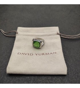 David Yurman 14MM Glatte Square Green Diamond Ring
