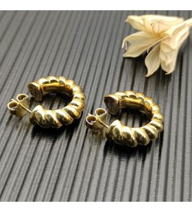 David Yurman 20.5x20mm Gelb Gold Twist Draht Ohrringe