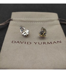 David Yurman Crossover Stud Ohrringe Sterling Silber mit 18K Gelbgold 11mm