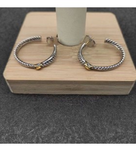 David Yurman Petite X Hoop Ohrringe Sterling Silber mit 18K Gelb Gold 12,6 mm