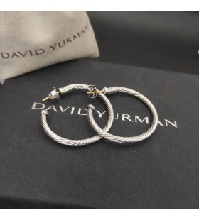 David Yurman Geformt Kabel Hoop Ohrringe Sterling Silber 40mm