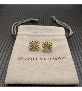 David Yurman Starburst-Ohrstecker 18K Gelbgold mit Diamanten 19mm