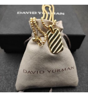 David Yurman Women ' s Petite Geformt Kabel-Tag Amulett 18K Gelb Gold 10mm