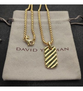 David Yurman Women ' s Petite Geformt Kabel-Tag Amulett 18K Gelb Gold 10mm
