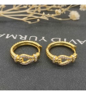 David Yurman Gelb Gold Buttonwire Hoop Ohrringe