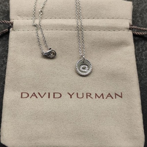 David Yurman γυναικεία Αρχική Γοητεία Κολιέ Ασημένιο με το Διαμάντι Q