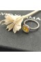 David Yurman Petite πυργο-δέσποινα Pavé Bezel Δαχτυλίδι Ασημένιο με Citrine και Διαμάντια 7mm