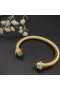 David Yurman γυναικεία Classic Cablespira Σφαλιάρα Βραχιόλι 18Κ Κίτρινο Χρυσό με Πράσινο Φως Διαμάντια 7mm
