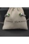 David Yurman γυναικεία Classic Cablespira Σφαλιάρα Βραχιόλι Ασημένιο με το Πράσινο Φως Διαμάντια 5mm