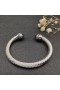 David Yurman γυναικεία Classic Cablespira Βραχιόλι Μανσετών Εξαιρετικό Ασήμι με Μωβ Διαμάντια 7mm