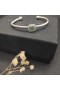 David Yurman γυναικεία Classic Cablespira Σταθμό Σφαλιάρα Βραχιόλι Ασημένιο με Περίδοτο και Διαμάντια 4mm