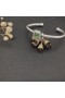 David Yurman γυναικεία Classic Cablespira Σταθμό Σφαλιάρα Βραχιόλι Ασημένιο με Περίδοτο και Διαμάντια 4mm