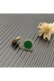 Petite DY Στοιχεία Stud Σκουλαρίκια 18K Κίτρινο Χρυσό με Μαλαχίτη και Διαμάντια 11mm