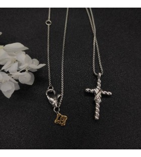 David Yurman Double X Χρωματισμένα Ασημένιος Σταυρός Κολιέ