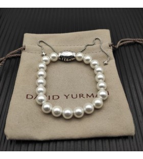 David Yurman Women's Bijoux Spiritual Beads Bracelet Pearls and Sterling Silver 8mm